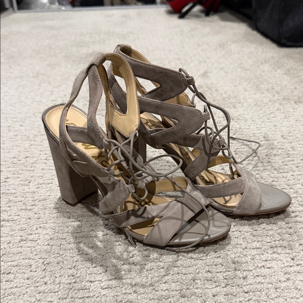 Sam Edelman Gray Suede Strappy Heels - 8 1/2